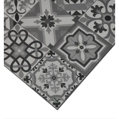 Alfombra cocina Vinilo Hidraulica gris