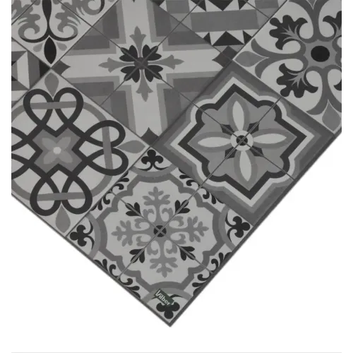 Alfombra cocina Vinilo Hidraulica gris